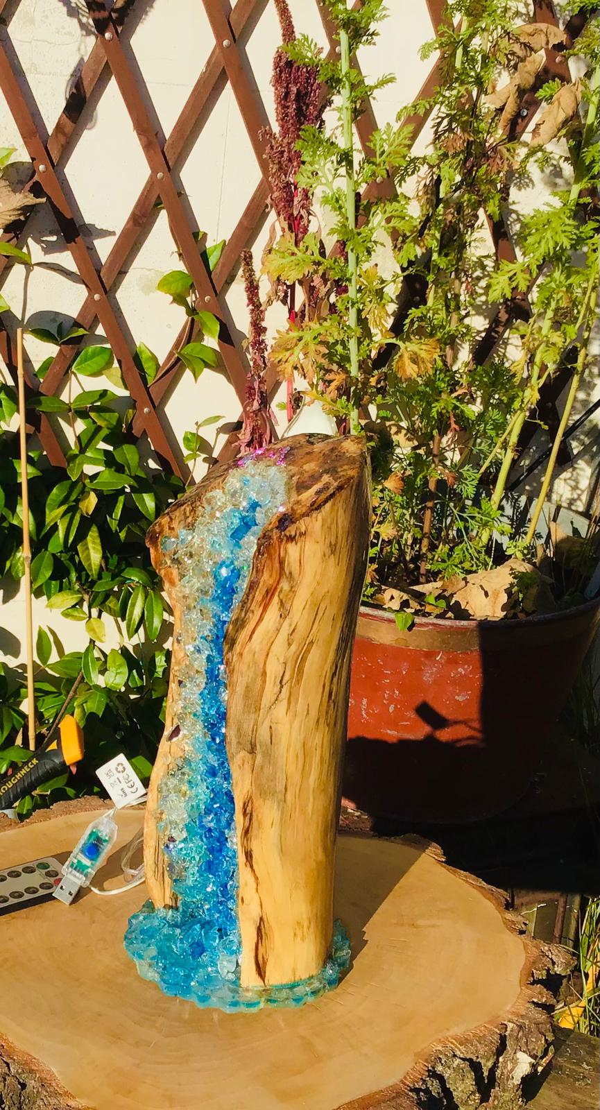 Blue Crystal Cascade Lamp - Image 1