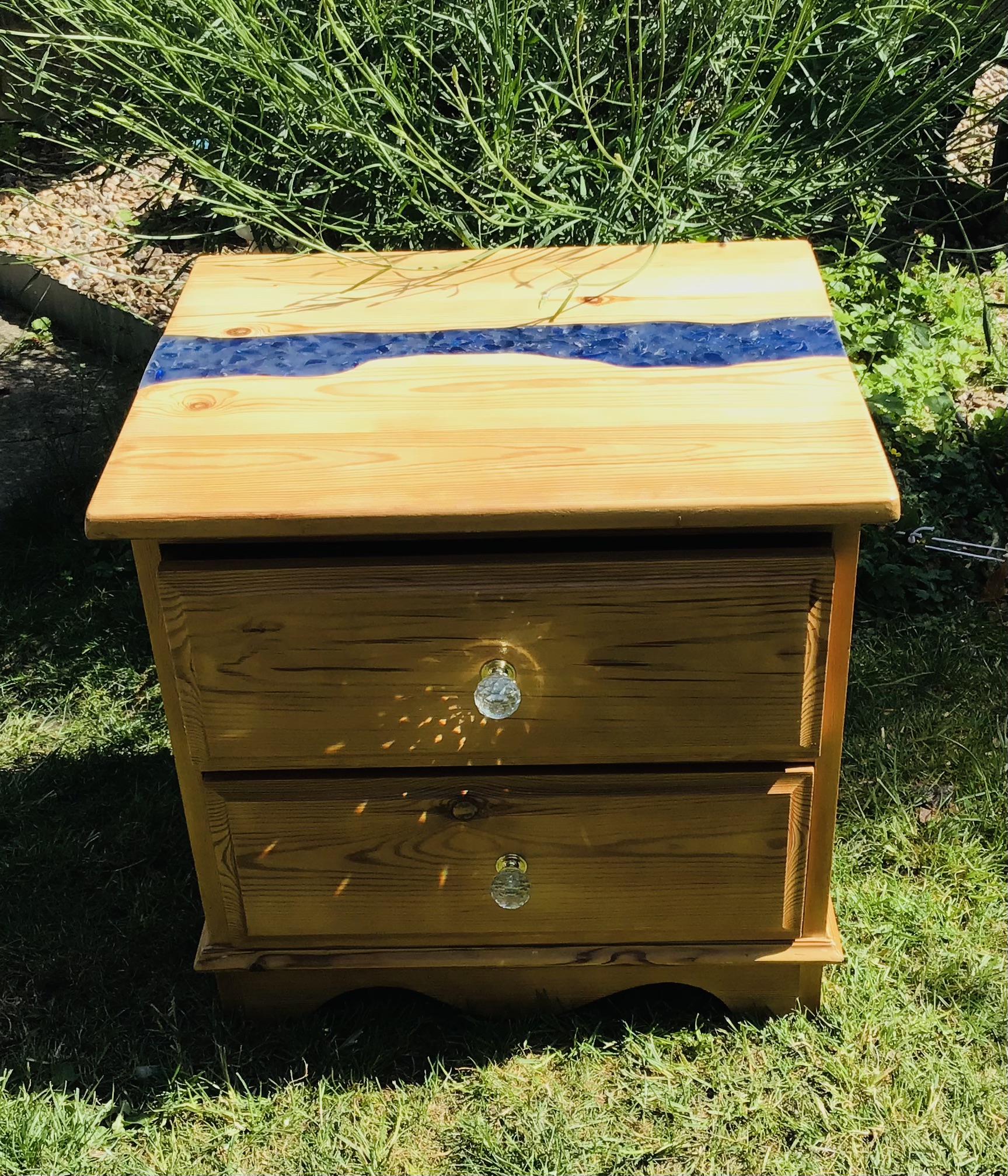 Upcycled Pine Drawers with River - Image 1
